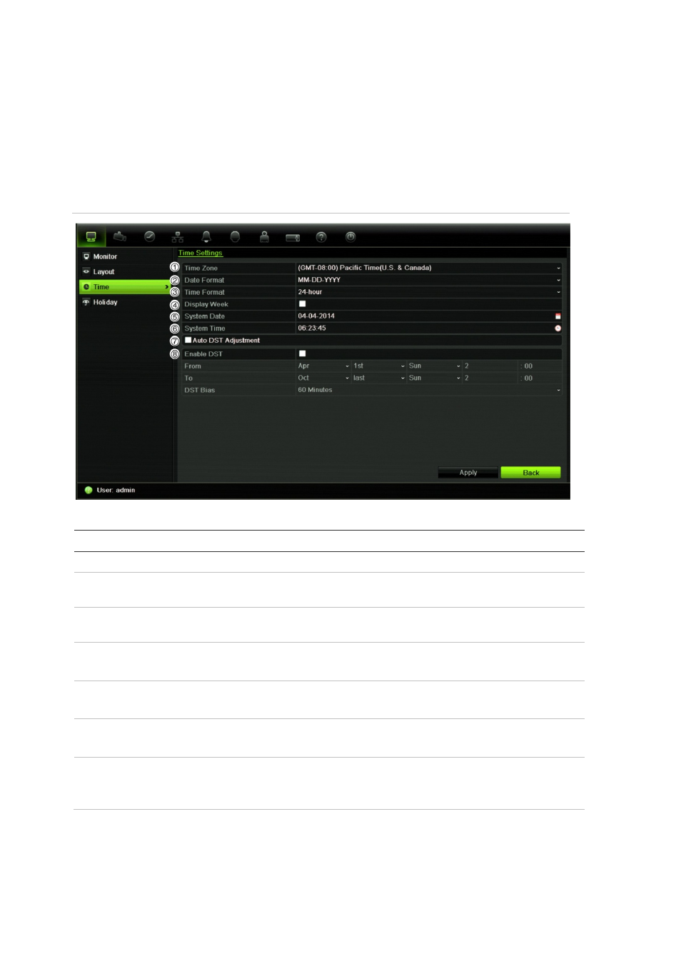 Configuring time and date | Interlogix TruVision DVR 12 User Manual User Manual | Page 76 / 160