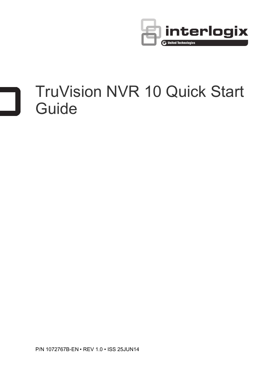 Interlogix TruVision NVR 10 Quick Start User Manual | 8 pages