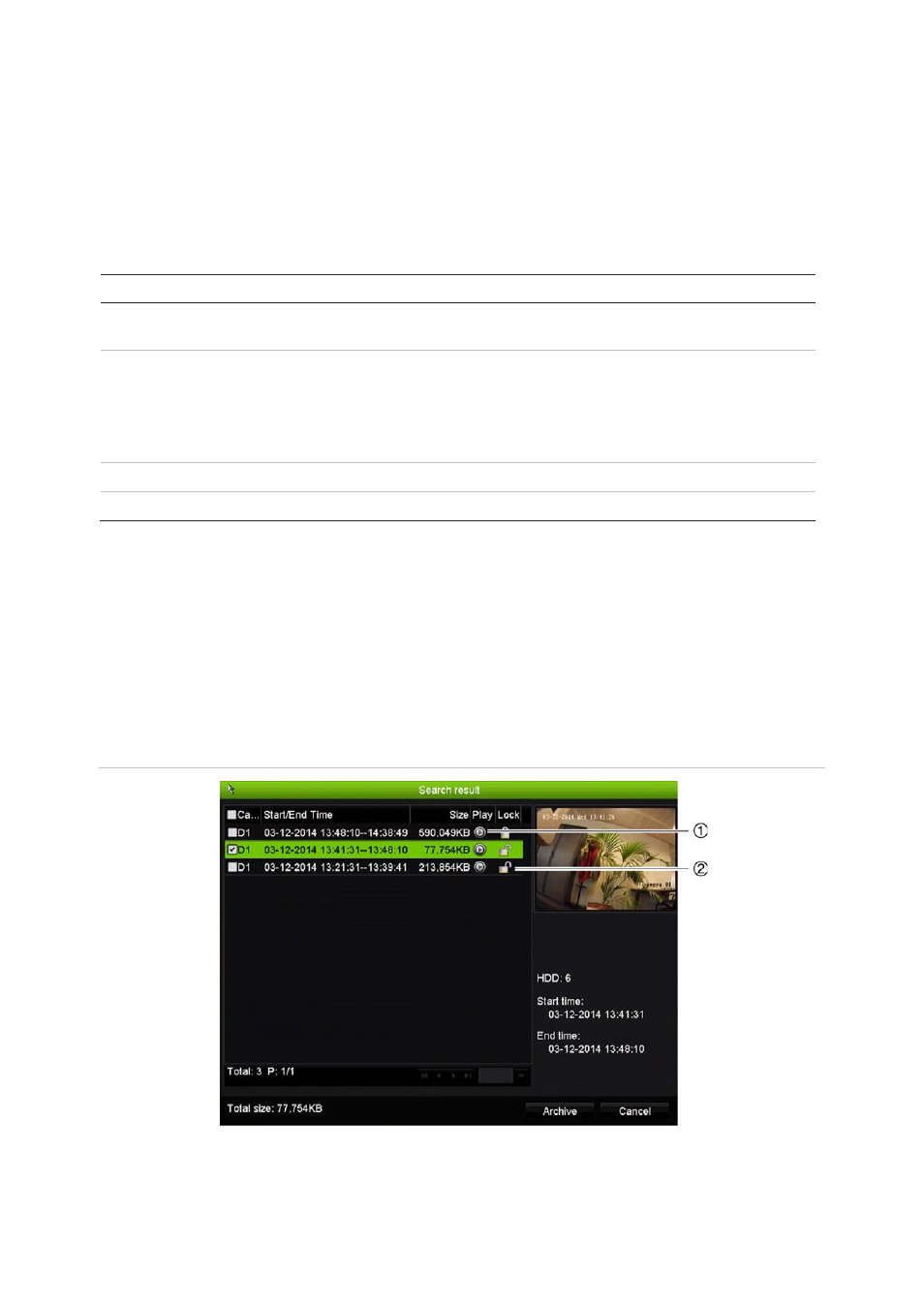 Searching recorded video, Search results | Interlogix TruVision NVR 10 User Manual User Manual | Page 101 / 160