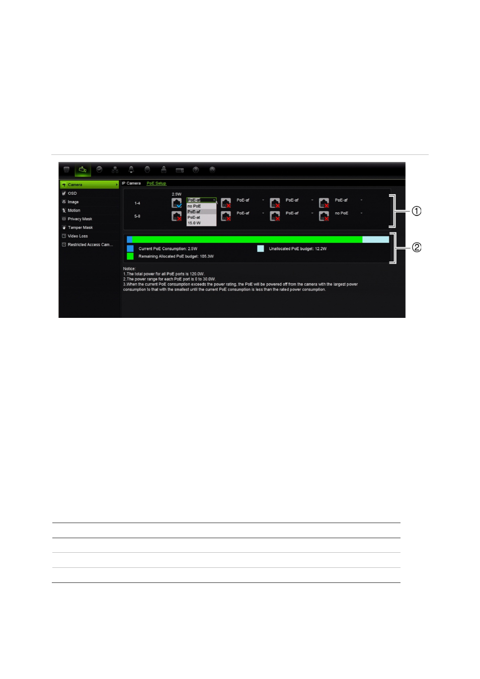 Poe power budget | Interlogix TruVision NVR 10 User Manual User Manual | Page 75 / 160