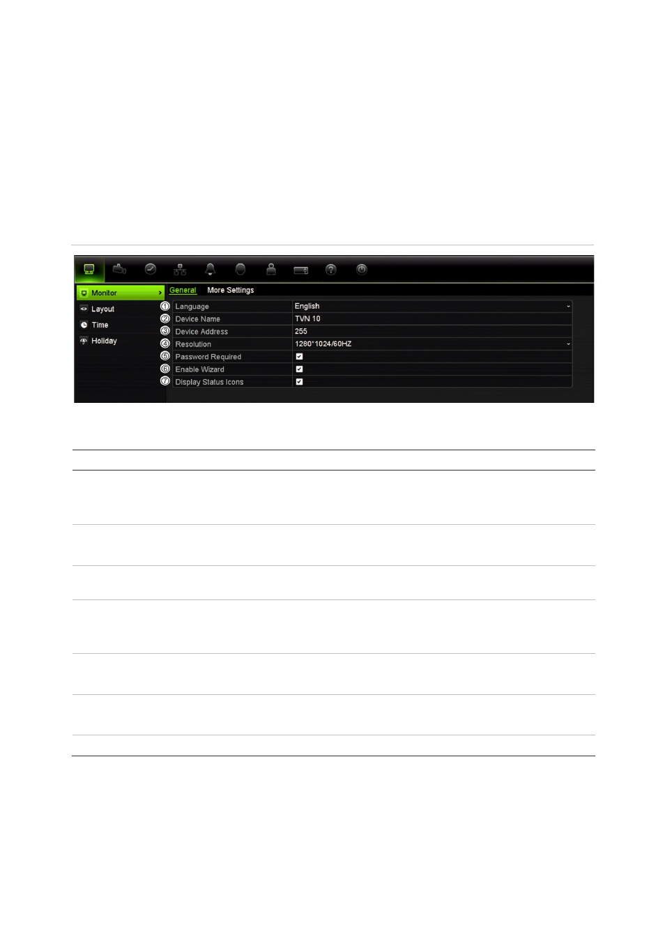 General settings | Interlogix TruVision NVR 10 User Manual User Manual | Page 85 / 160