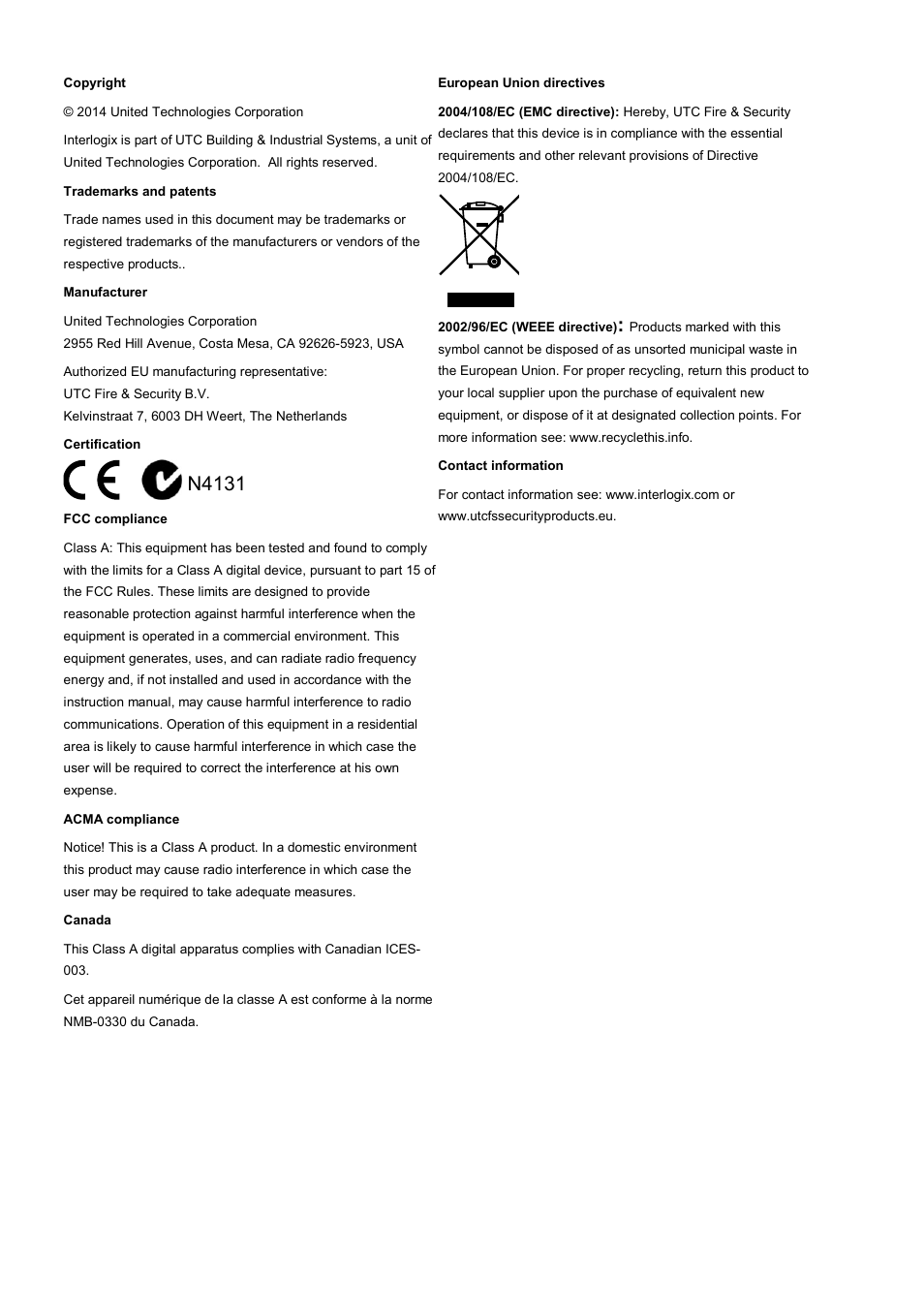 N4131 | Interlogix TVM-2150 User Manual | Page 2 / 20
