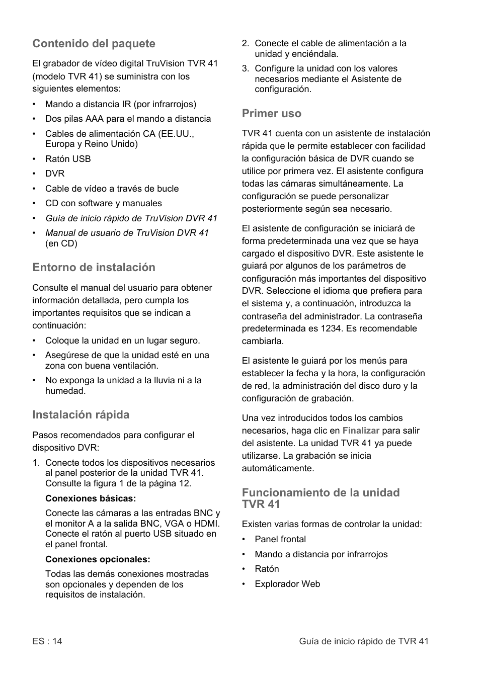 Interlogix DVR 41 Quick Start User Manual | Page 16 / 68