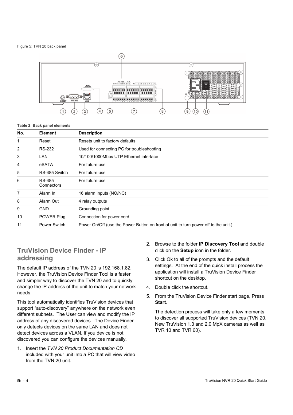 Truvision device finder - ip addressing | Interlogix NVR 20 Quick Start User Manual | Page 6 / 84