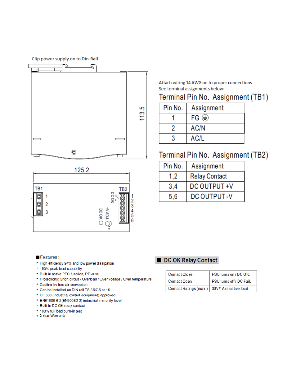 Ps48vdc240w-din | Interlogix 48VDC DIN-Rail User Manual | Page 7 / 11