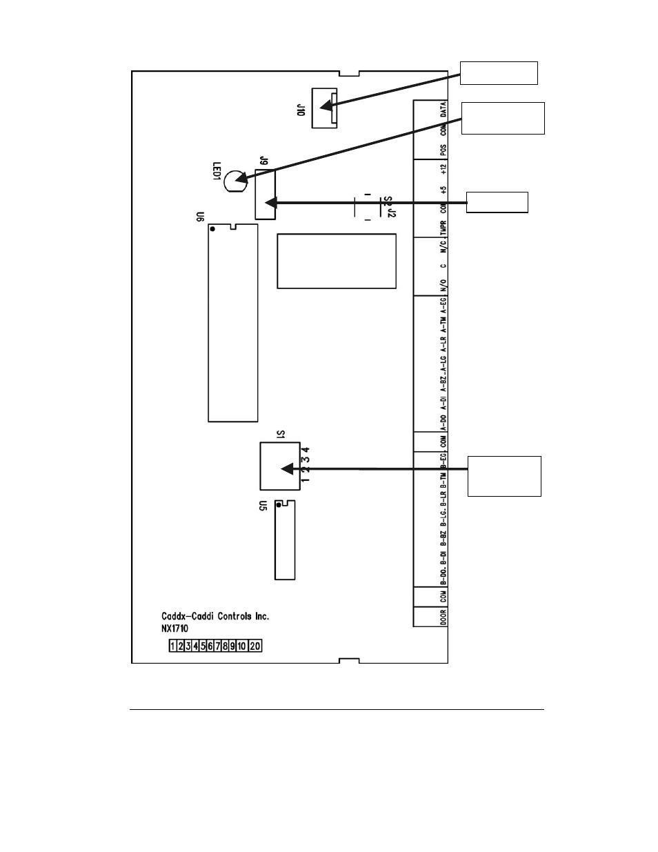 Board layout | Interlogix NX-1710E User Manual | Page 5 / 36
