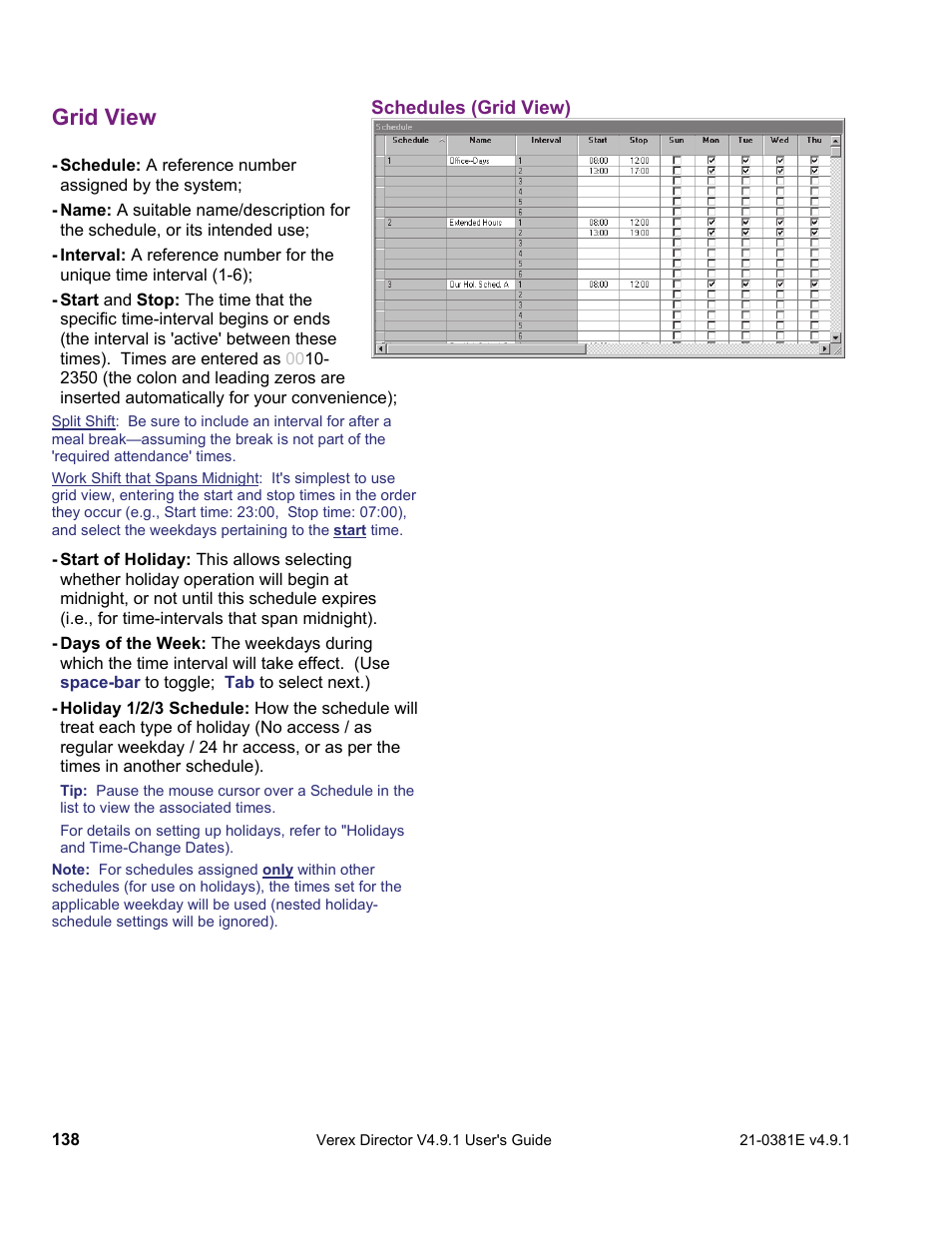 Grid view | Interlogix VEREX Director User Manual | Page 146 / 383