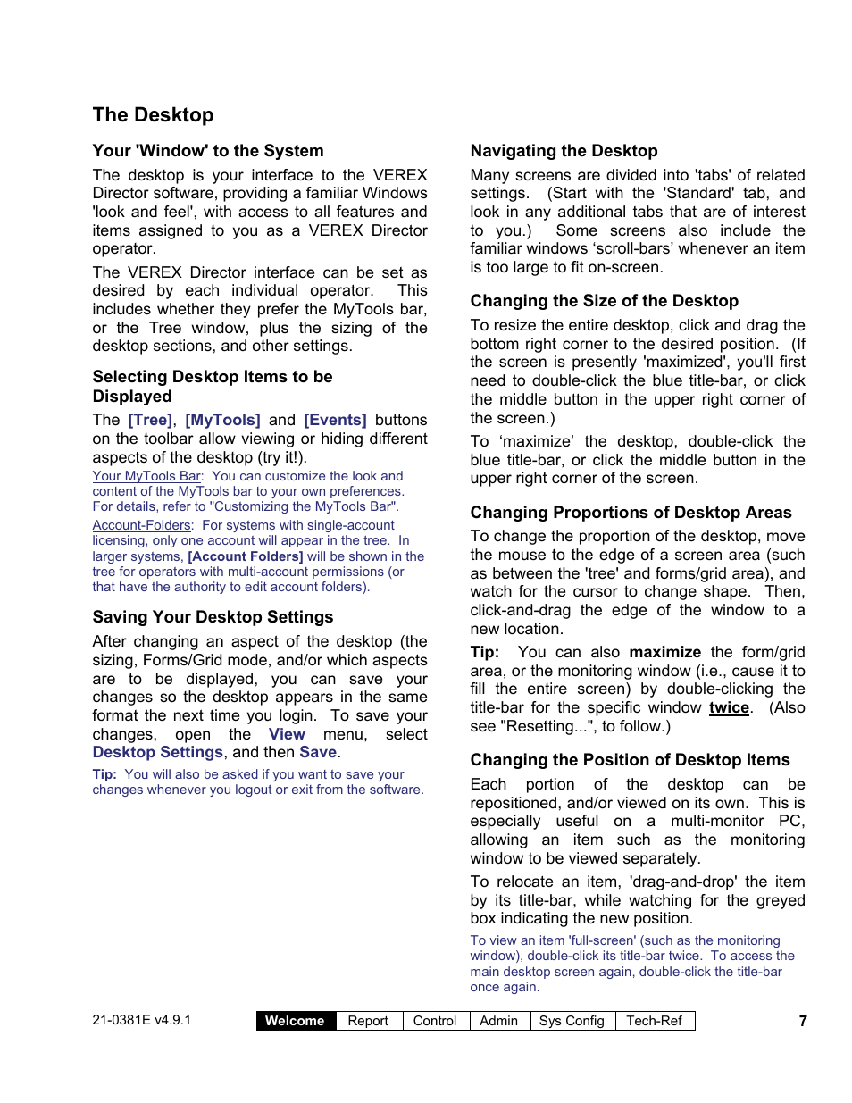 The desktop | Interlogix VEREX Director User Manual | Page 15 / 383