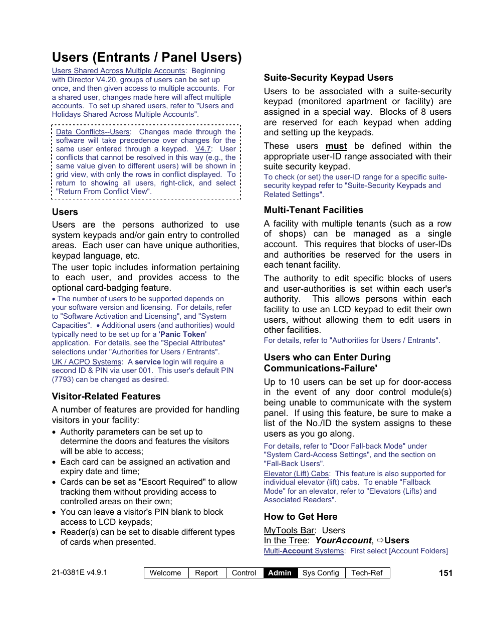 Users (entrants / panel users) | Interlogix VEREX Director User Manual | Page 159 / 383