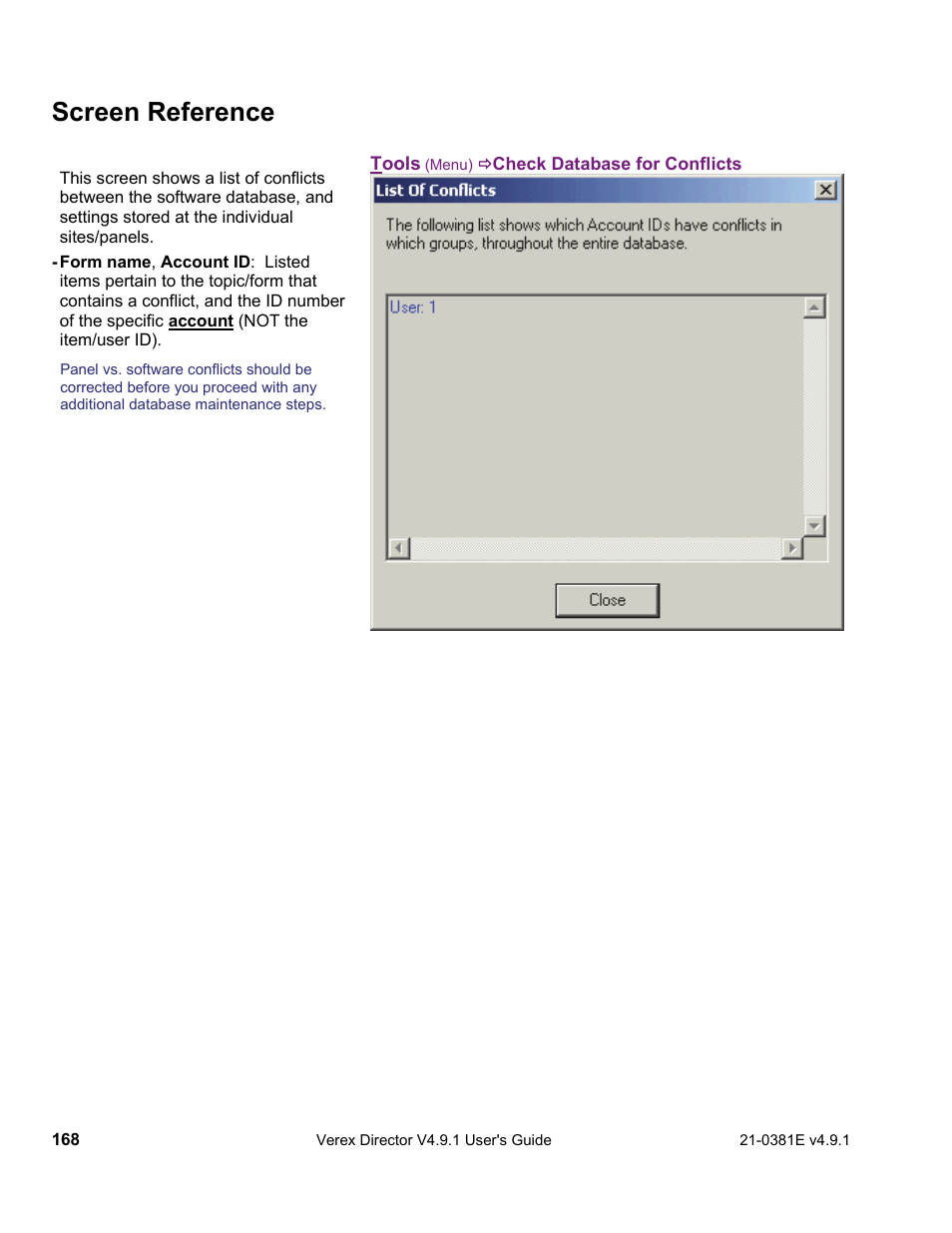 Screen reference | Interlogix VEREX Director User Manual | Page 176 / 383