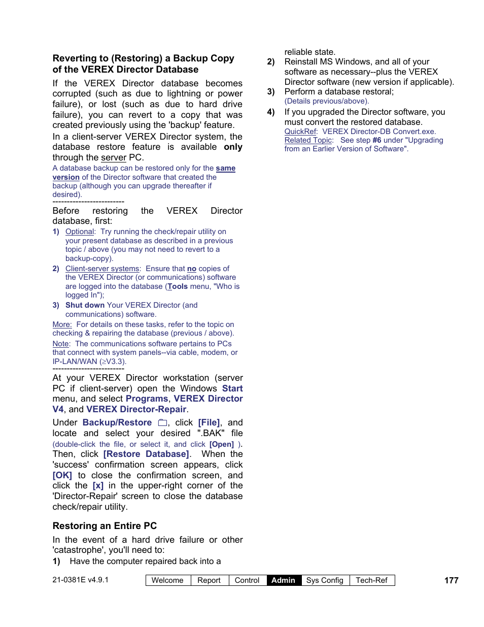 Interlogix VEREX Director User Manual | Page 185 / 383