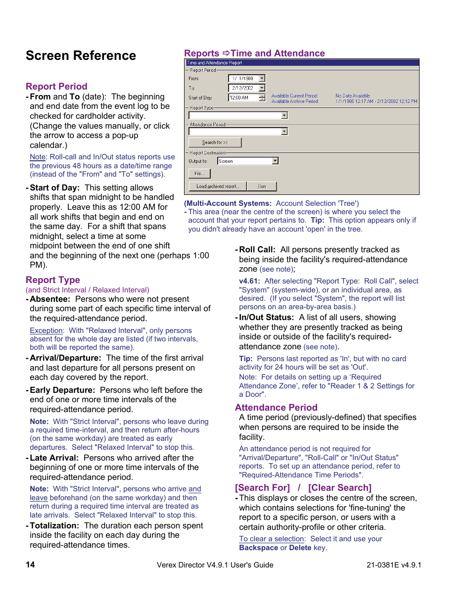Screen reference | Interlogix VEREX Director User Manual | Page 22 / 383
