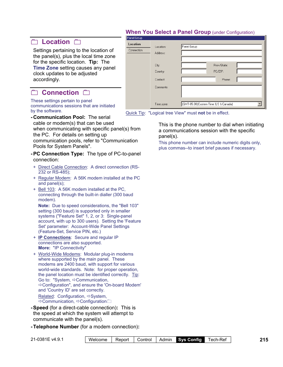 Location, Connection | Interlogix VEREX Director User Manual | Page 223 / 383