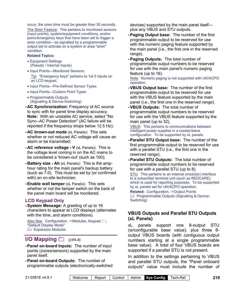 I/o mapping | Interlogix VEREX Director User Manual | Page 227 / 383