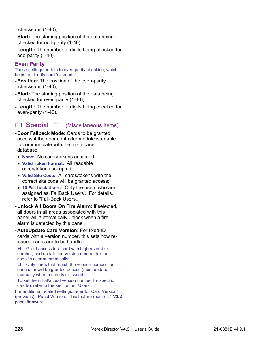 Special | Interlogix VEREX Director User Manual | Page 236 / 383