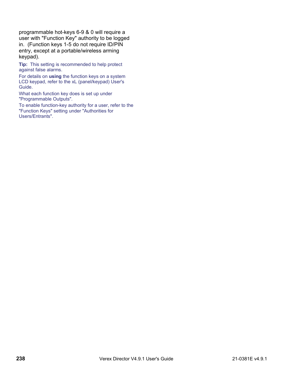 Interlogix VEREX Director User Manual | Page 246 / 383