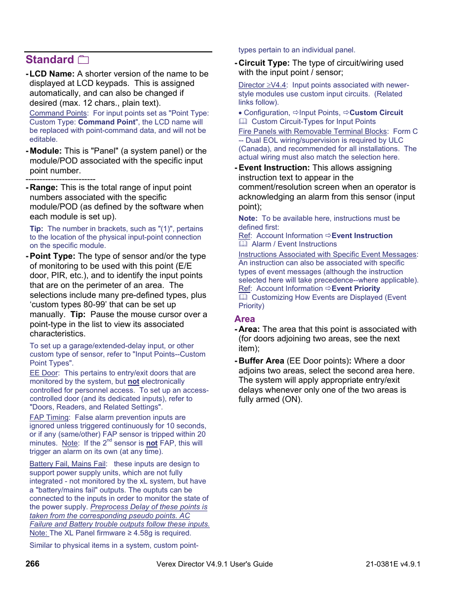 Standard | Interlogix VEREX Director User Manual | Page 274 / 383