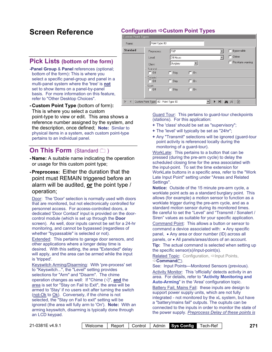 Screen reference, Pick lists, On this form | Interlogix VEREX Director User Manual | Page 279 / 383