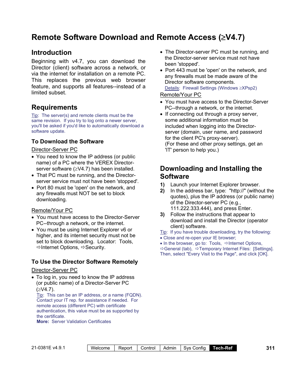 Introduction, Requirements, Downloading and installing the software | Interlogix VEREX Director User Manual | Page 319 / 383