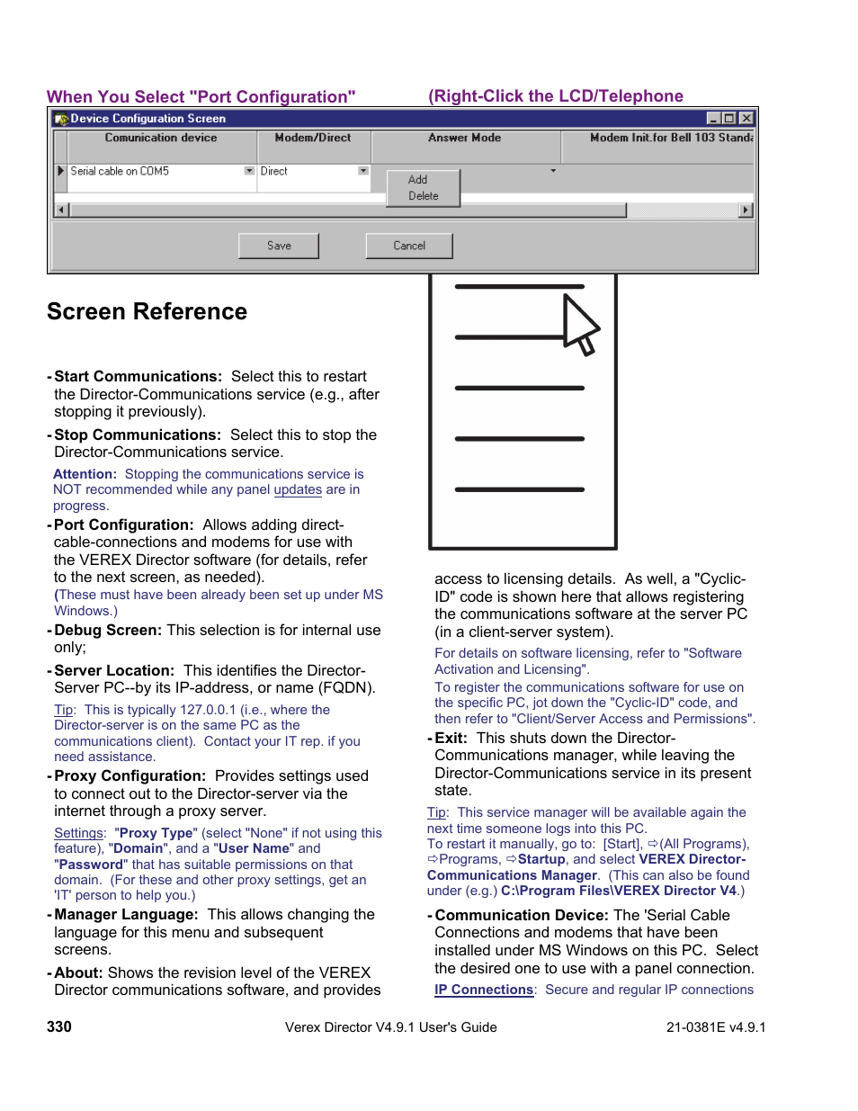 Screen reference | Interlogix VEREX Director User Manual | Page 338 / 383