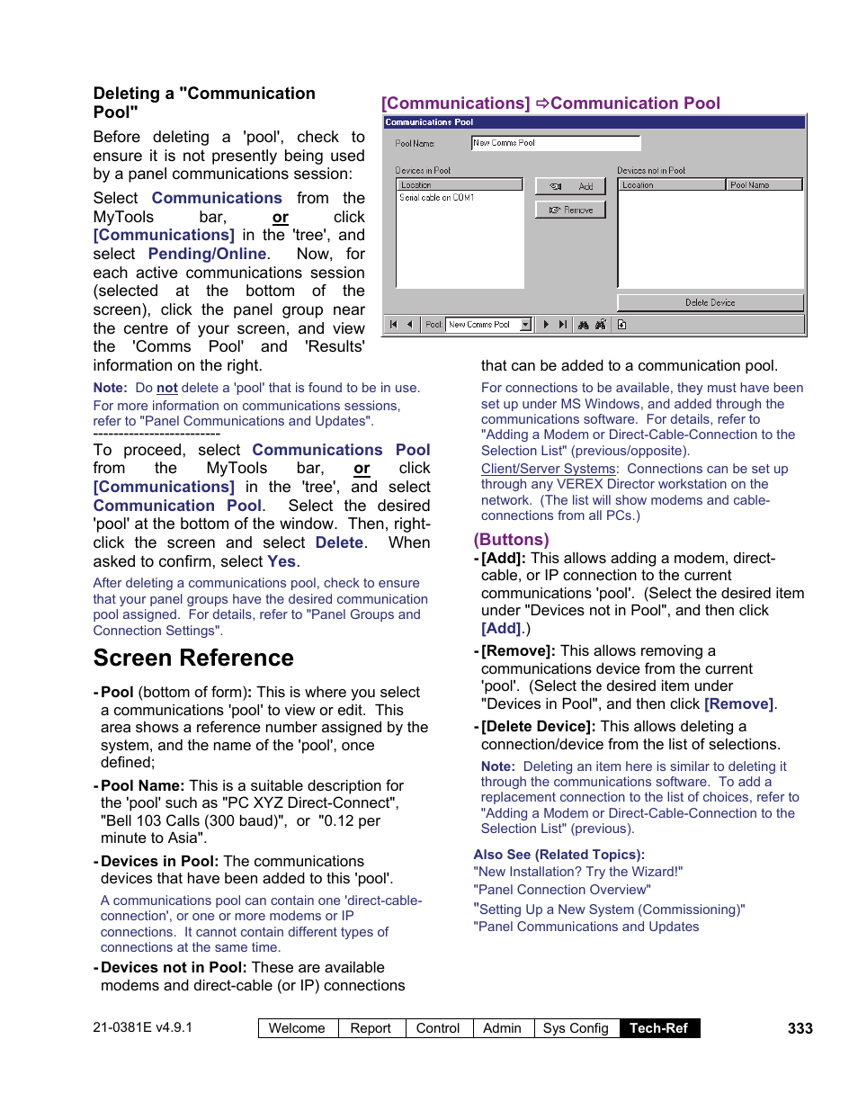 Screen reference | Interlogix VEREX Director User Manual | Page 341 / 383