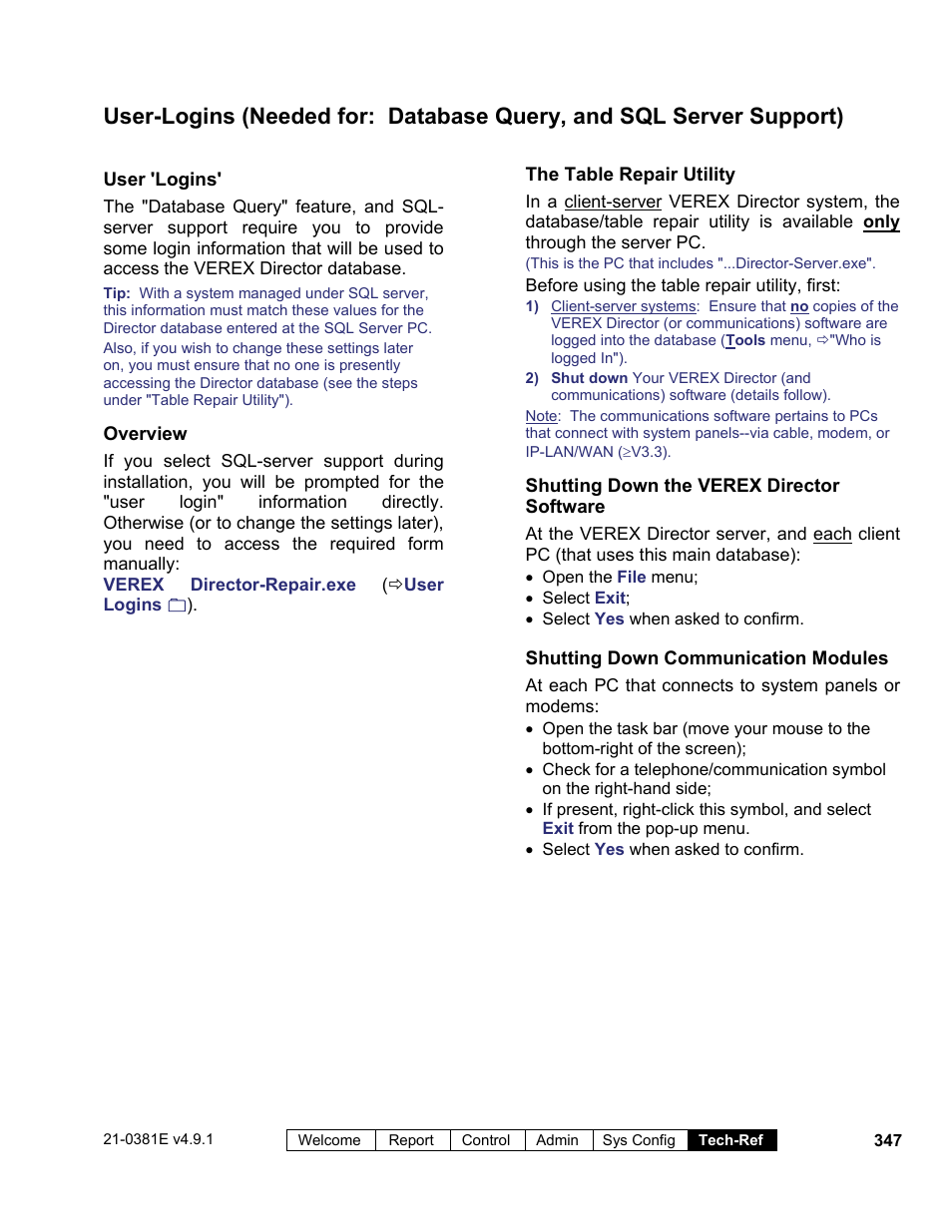 Interlogix VEREX Director User Manual | Page 355 / 383