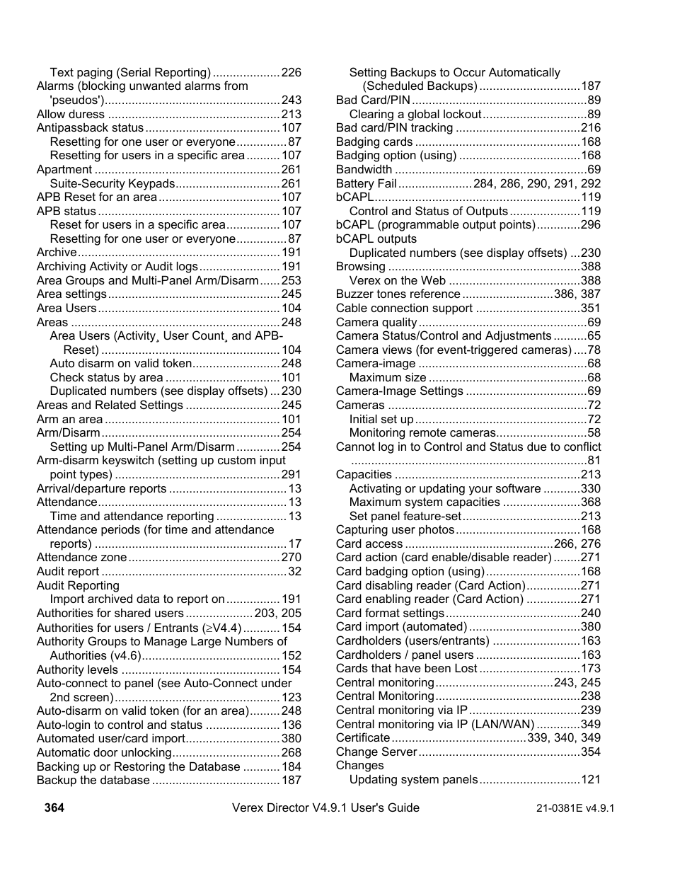 Interlogix VEREX Director User Manual | Page 372 / 383