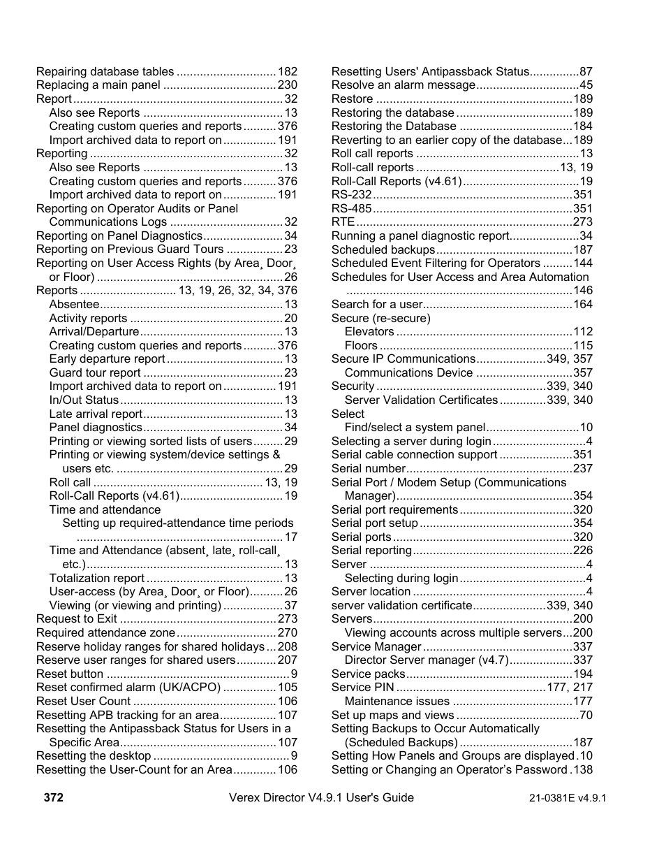Interlogix VEREX Director User Manual | Page 380 / 383