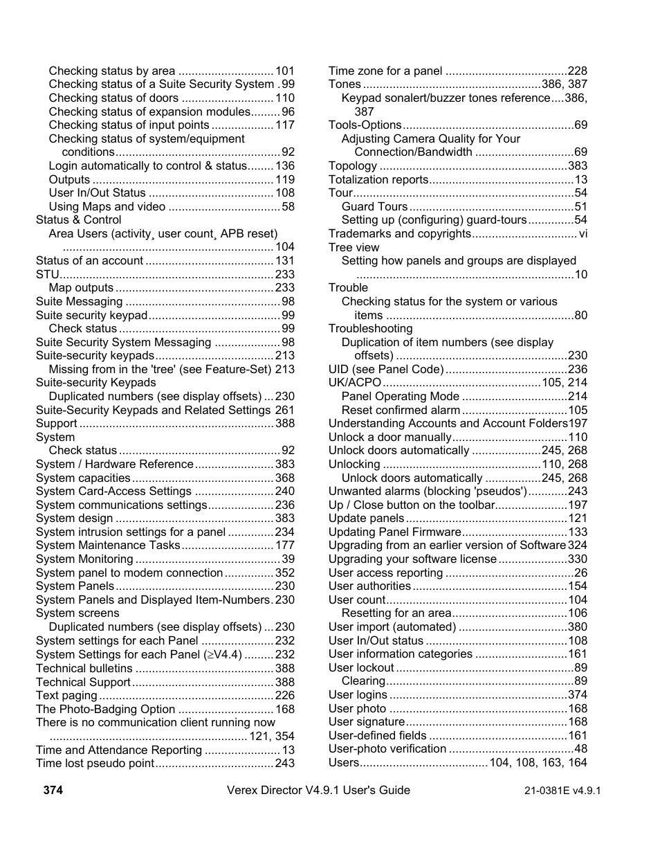 Interlogix VEREX Director User Manual | Page 382 / 383