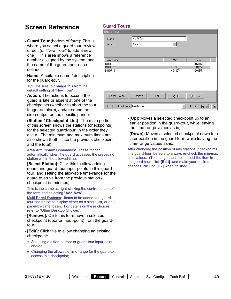 Screen reference | Interlogix VEREX Director User Manual | Page 57 / 383
