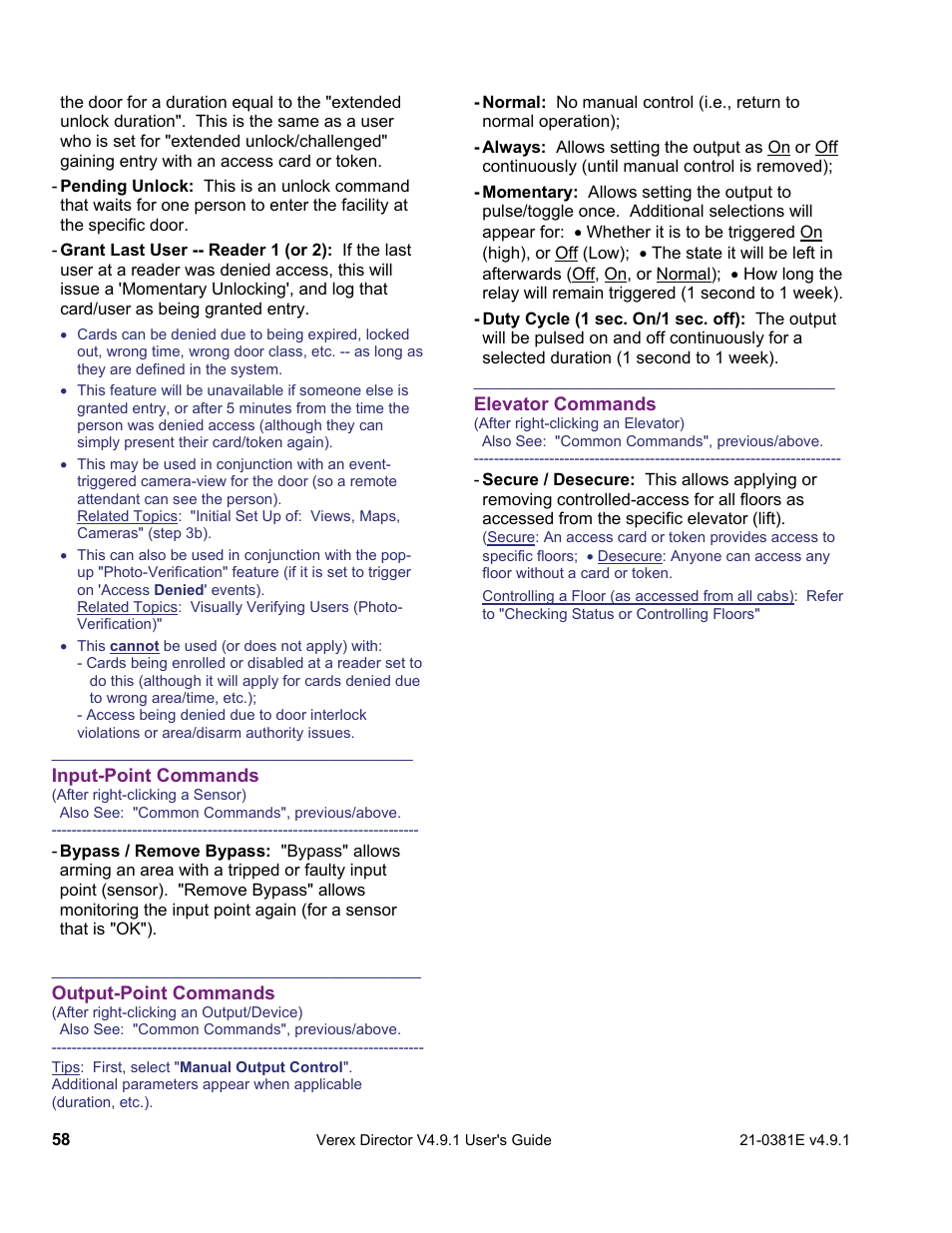 Interlogix VEREX Director User Manual | Page 66 / 383