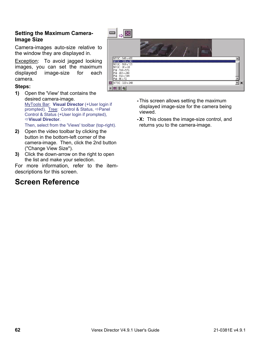 Screen reference | Interlogix VEREX Director User Manual | Page 70 / 383