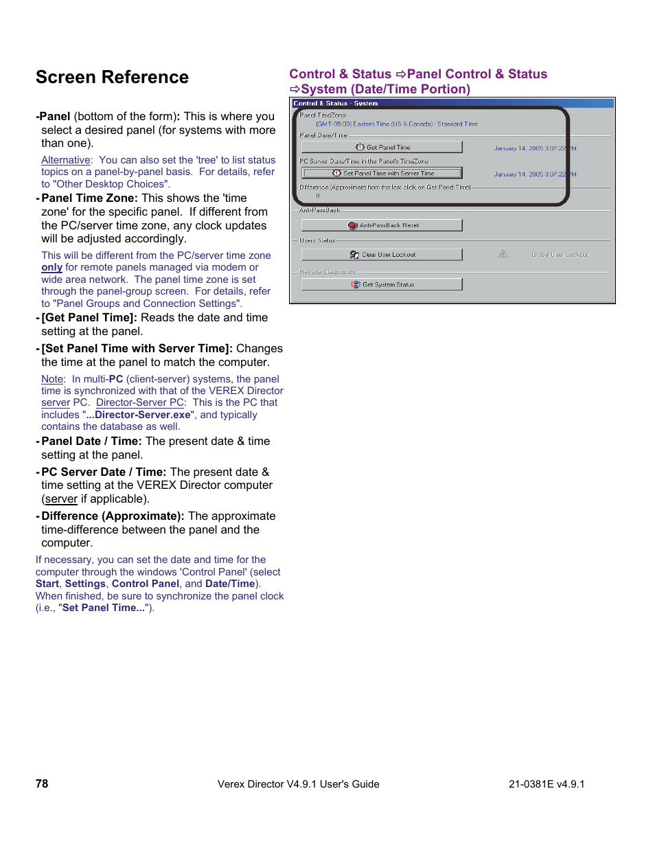 Screen reference | Interlogix VEREX Director User Manual | Page 86 / 383