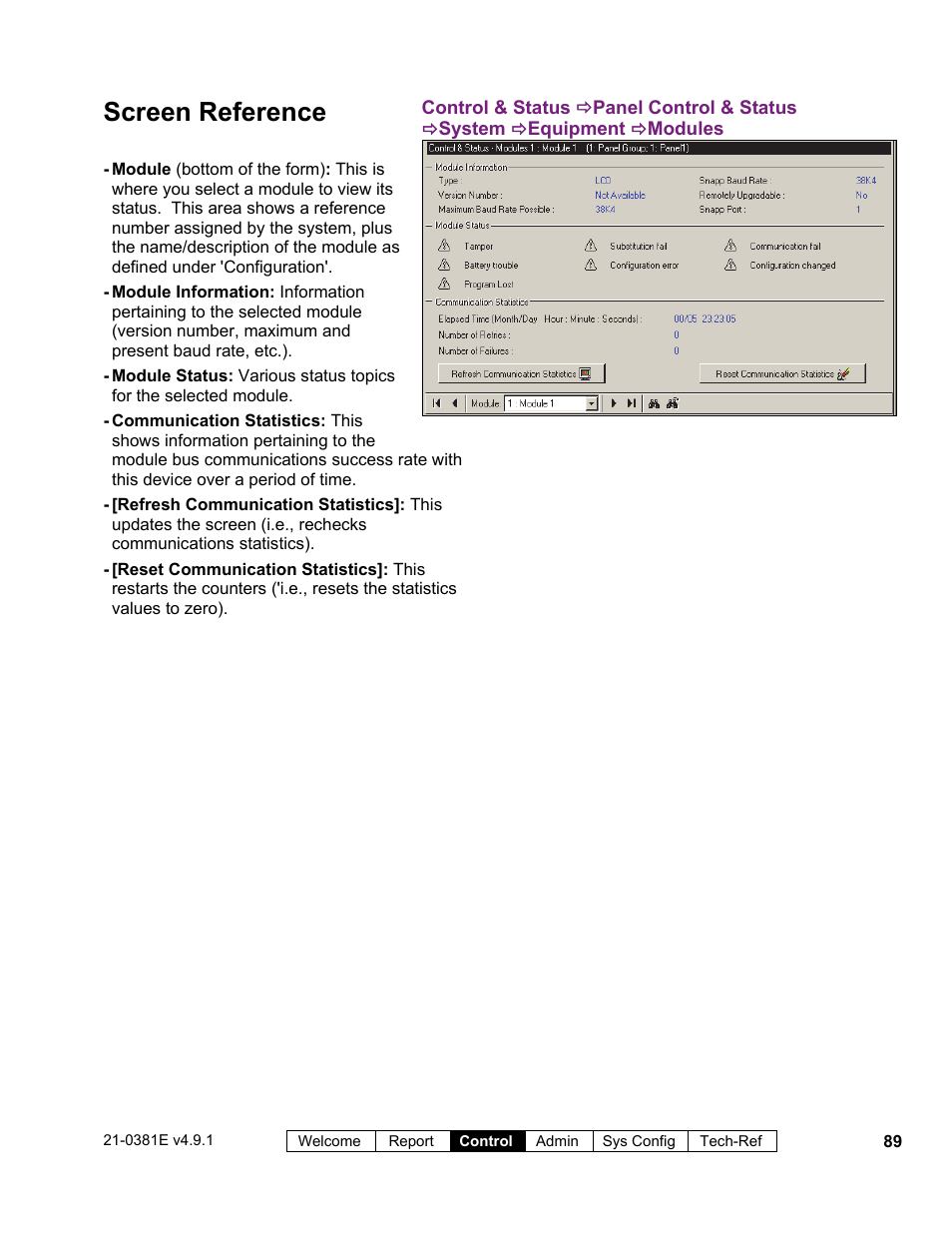 Screen reference | Interlogix VEREX Director User Manual | Page 97 / 383
