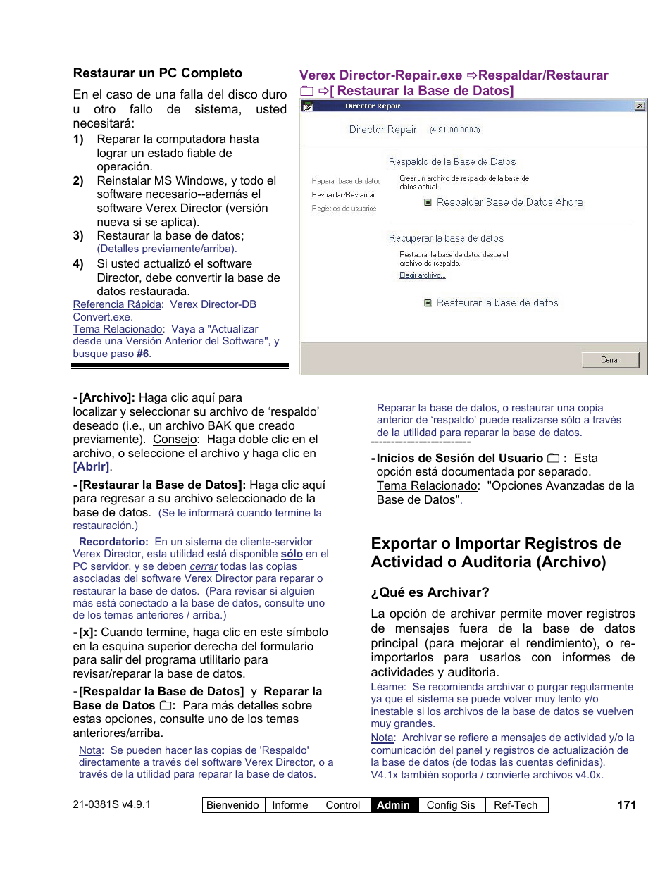 Interlogix VEREX Director User Manual | Page 181 / 378