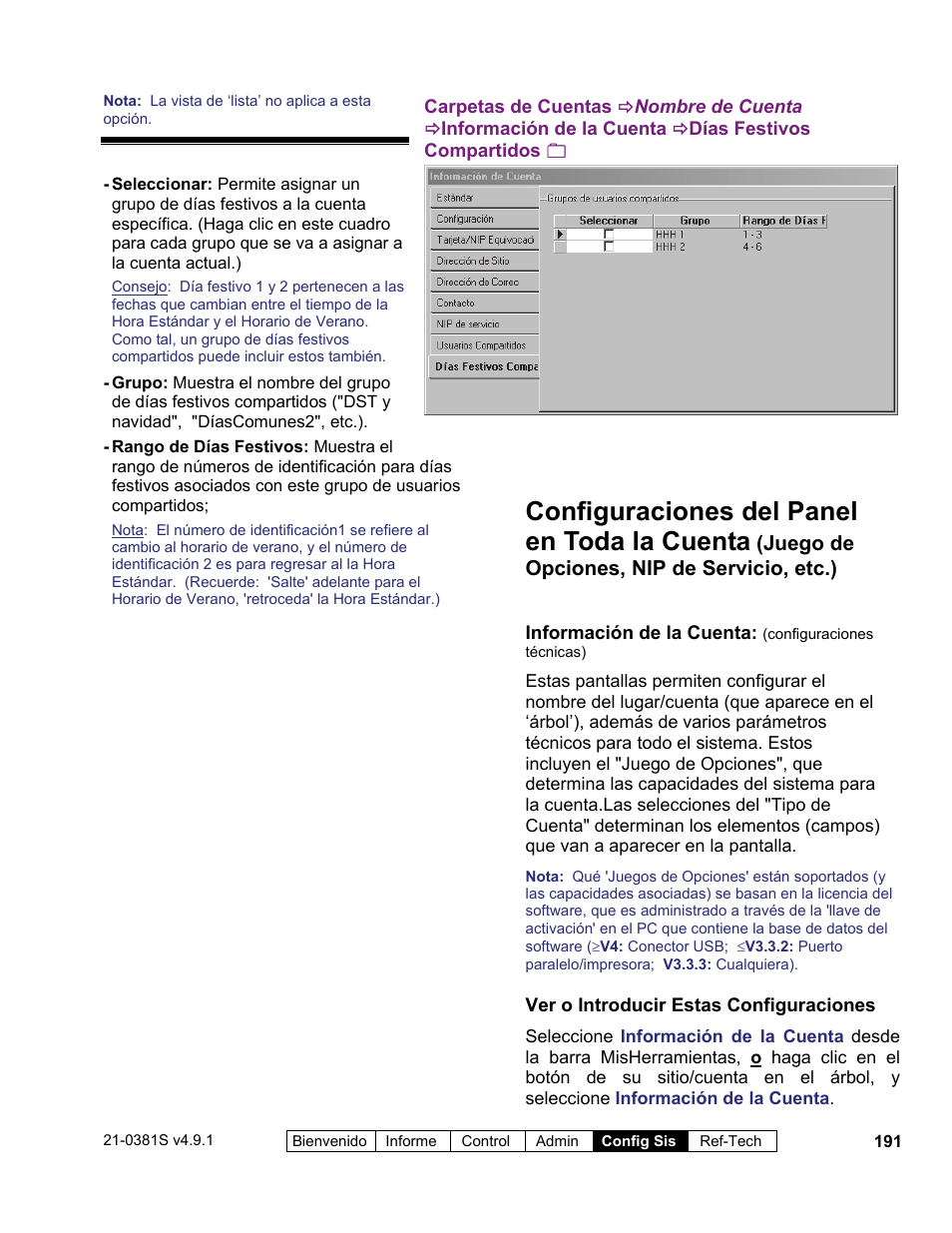 Configuraciones del panel en toda la cuenta | Interlogix VEREX Director User Manual | Page 201 / 378