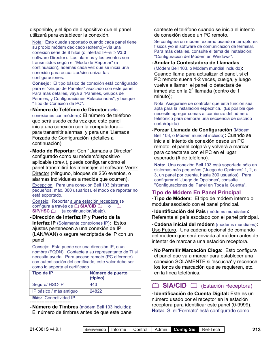 Sia/cid | Interlogix VEREX Director User Manual | Page 223 / 378