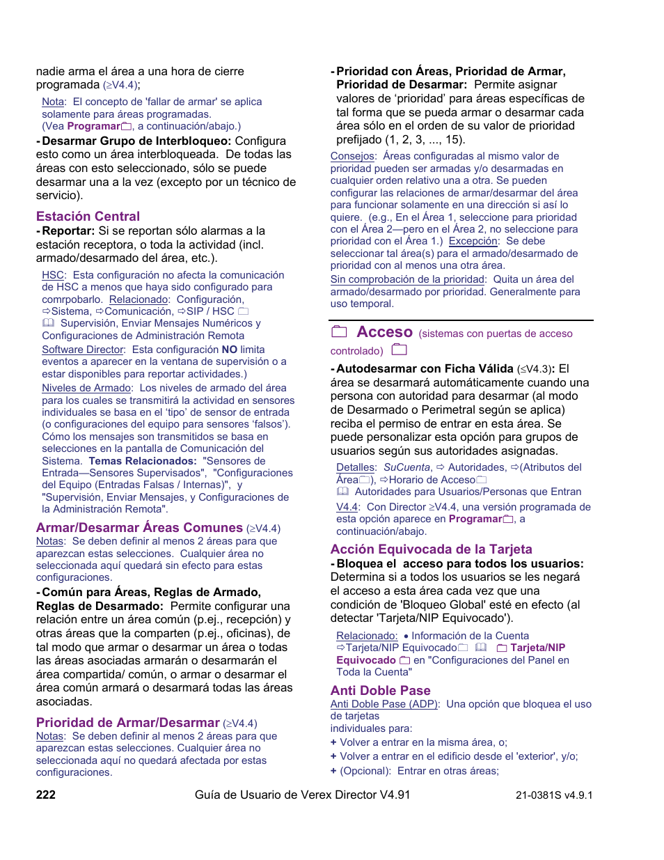 Acceso | Interlogix VEREX Director User Manual | Page 232 / 378
