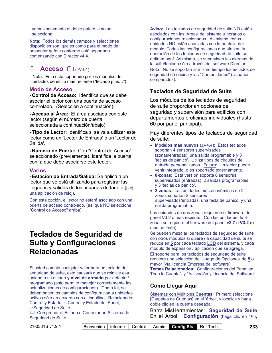 Acceso | Interlogix VEREX Director User Manual | Page 243 / 378