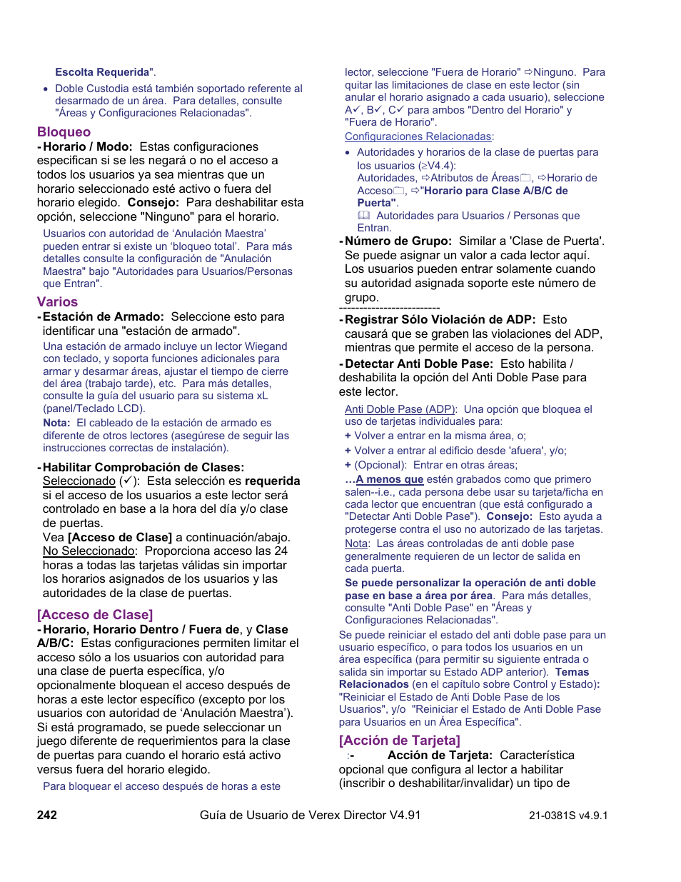Interlogix VEREX Director User Manual | Page 252 / 378