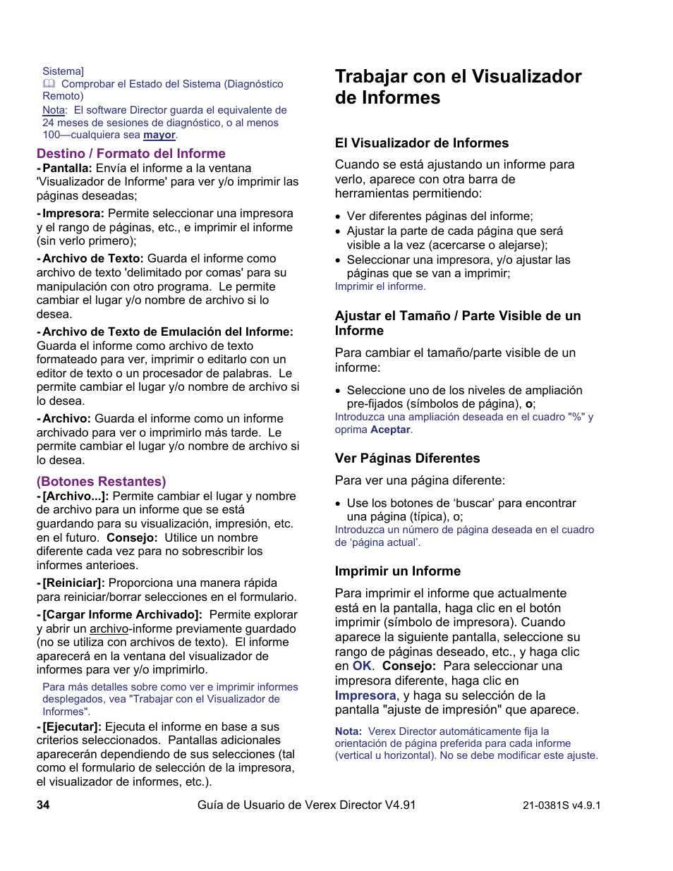 Trabajar con el visualizador de informes | Interlogix VEREX Director User Manual | Page 44 / 378