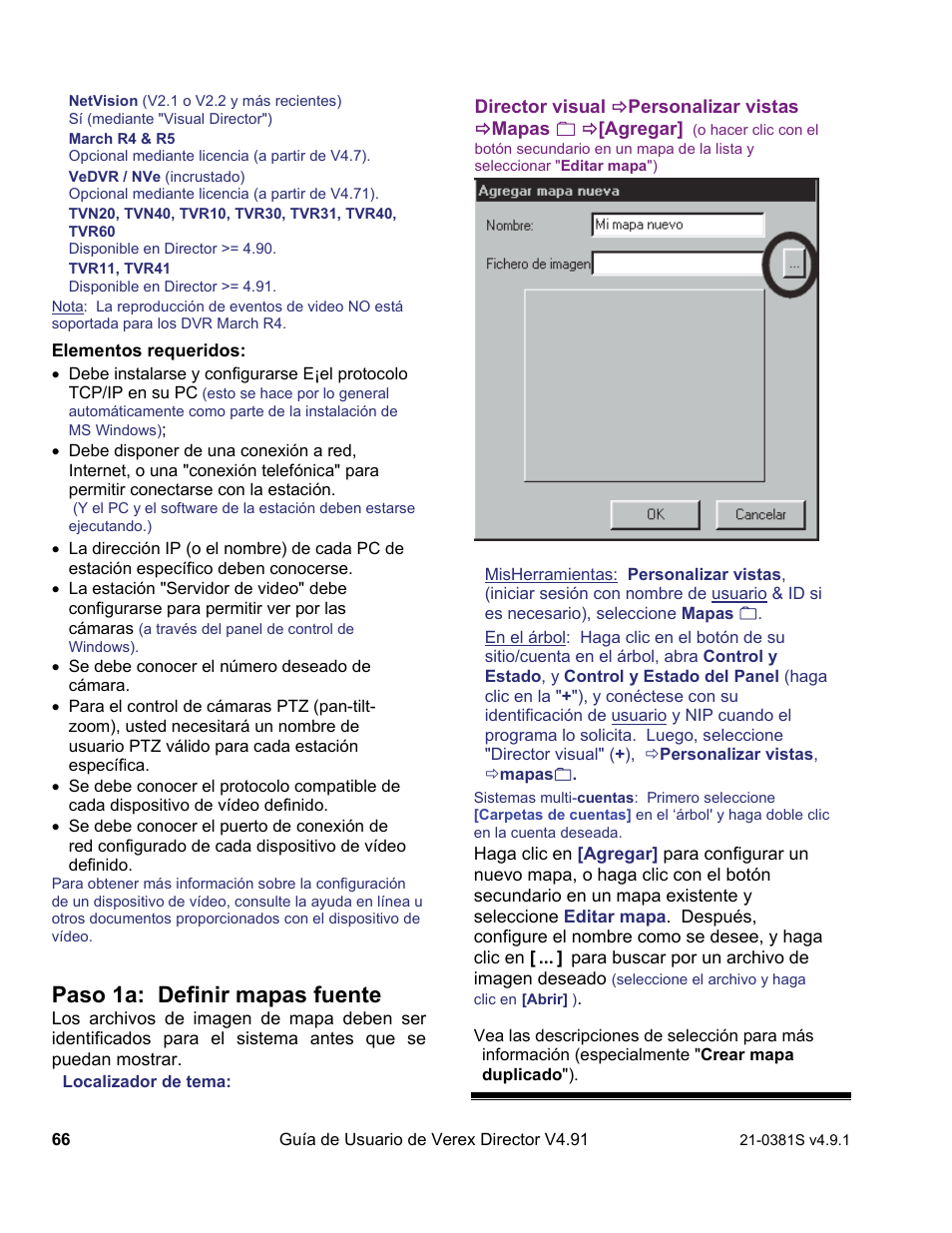 Paso 1a: definir mapas fuente | Interlogix VEREX Director User Manual | Page 76 / 378