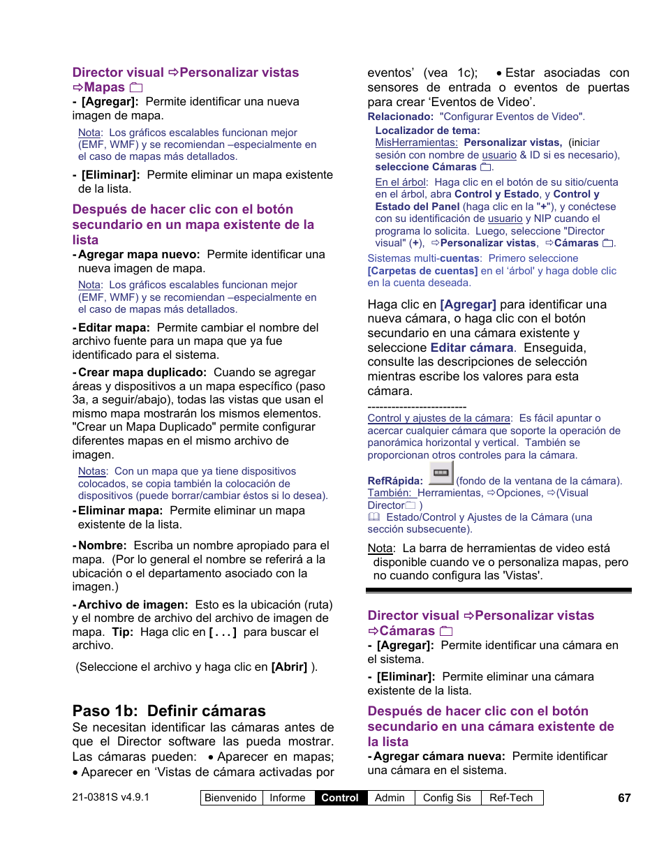 Paso 1b: definir cámaras | Interlogix VEREX Director User Manual | Page 77 / 378