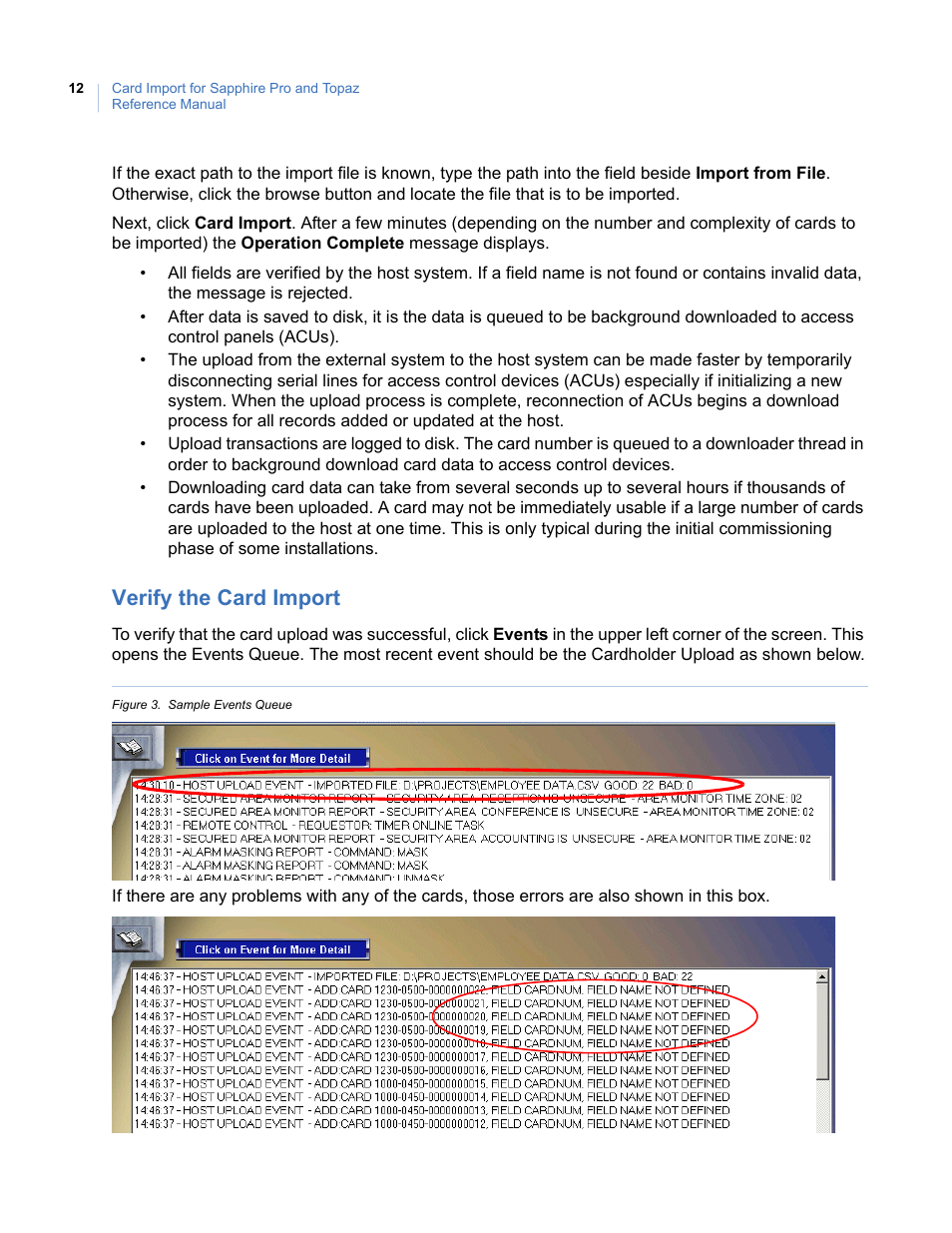 Verify the card import | Interlogix Topaz Reference Manual User Manual | Page 16 / 30