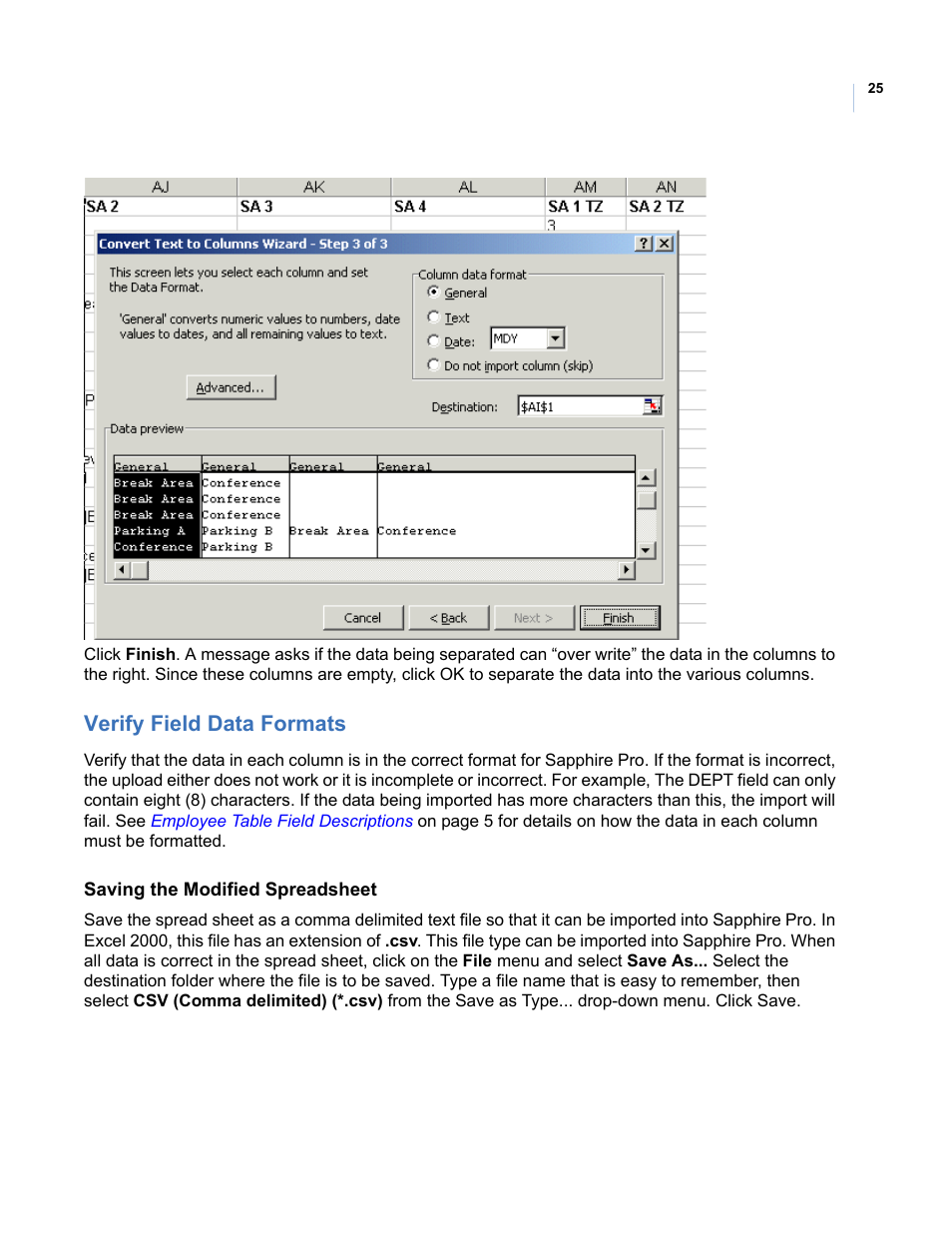 Verify field data formats | Interlogix Topaz Reference Manual User Manual | Page 29 / 30