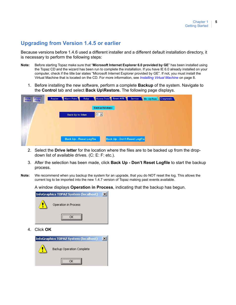 Upgrading from version 1.4.5 or earlier | Interlogix Topaz User Manual User Manual | Page 23 / 420