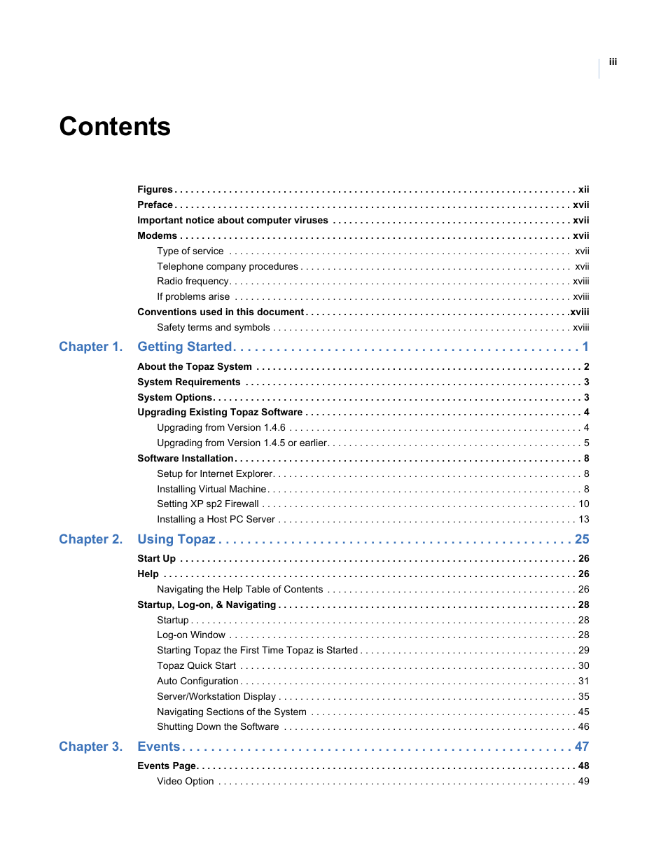 Interlogix Topaz User Manual User Manual | Page 3 / 420