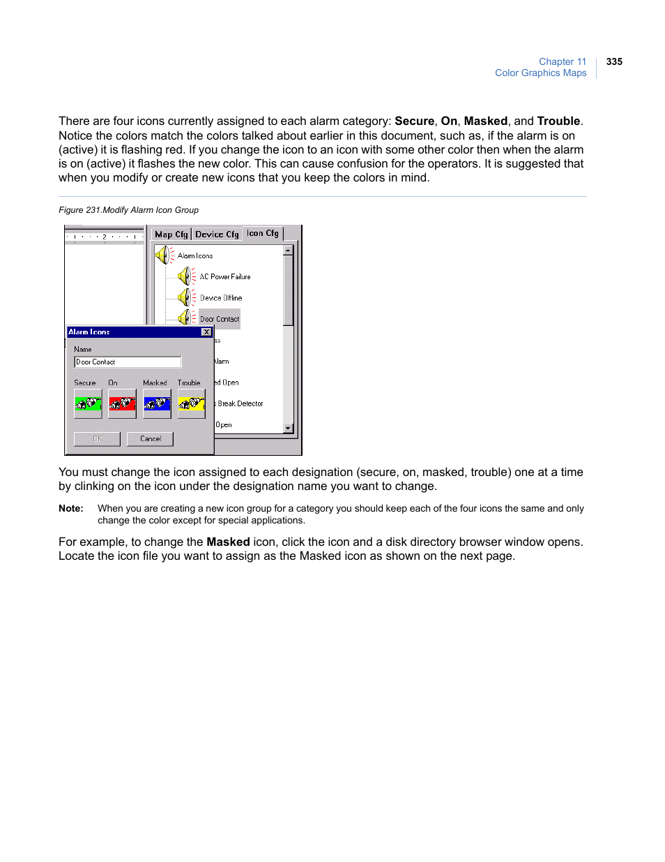 Figure 231.modify alarm icon group | Interlogix Topaz User Manual User Manual | Page 353 / 420