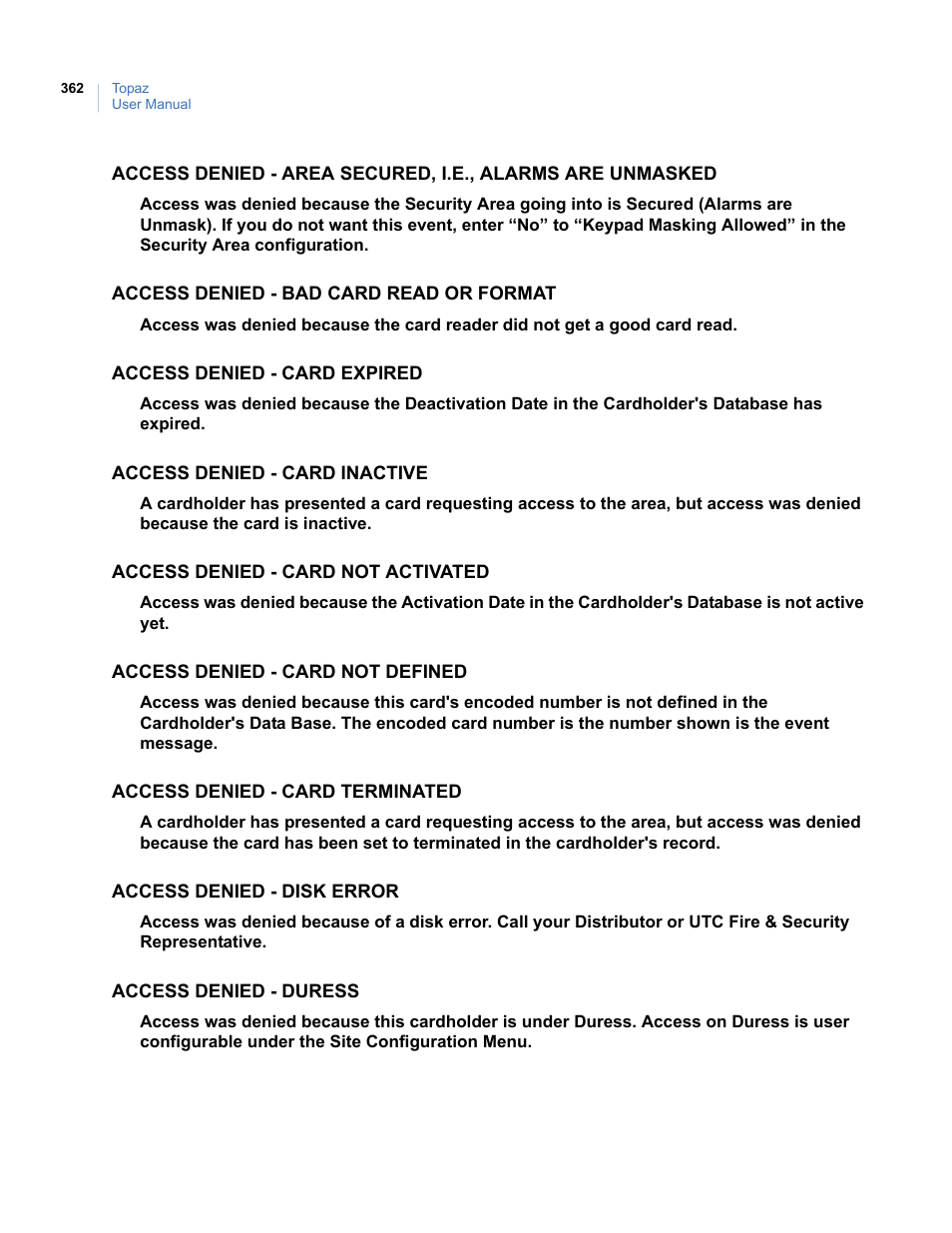 Interlogix Topaz User Manual User Manual | Page 380 / 420
