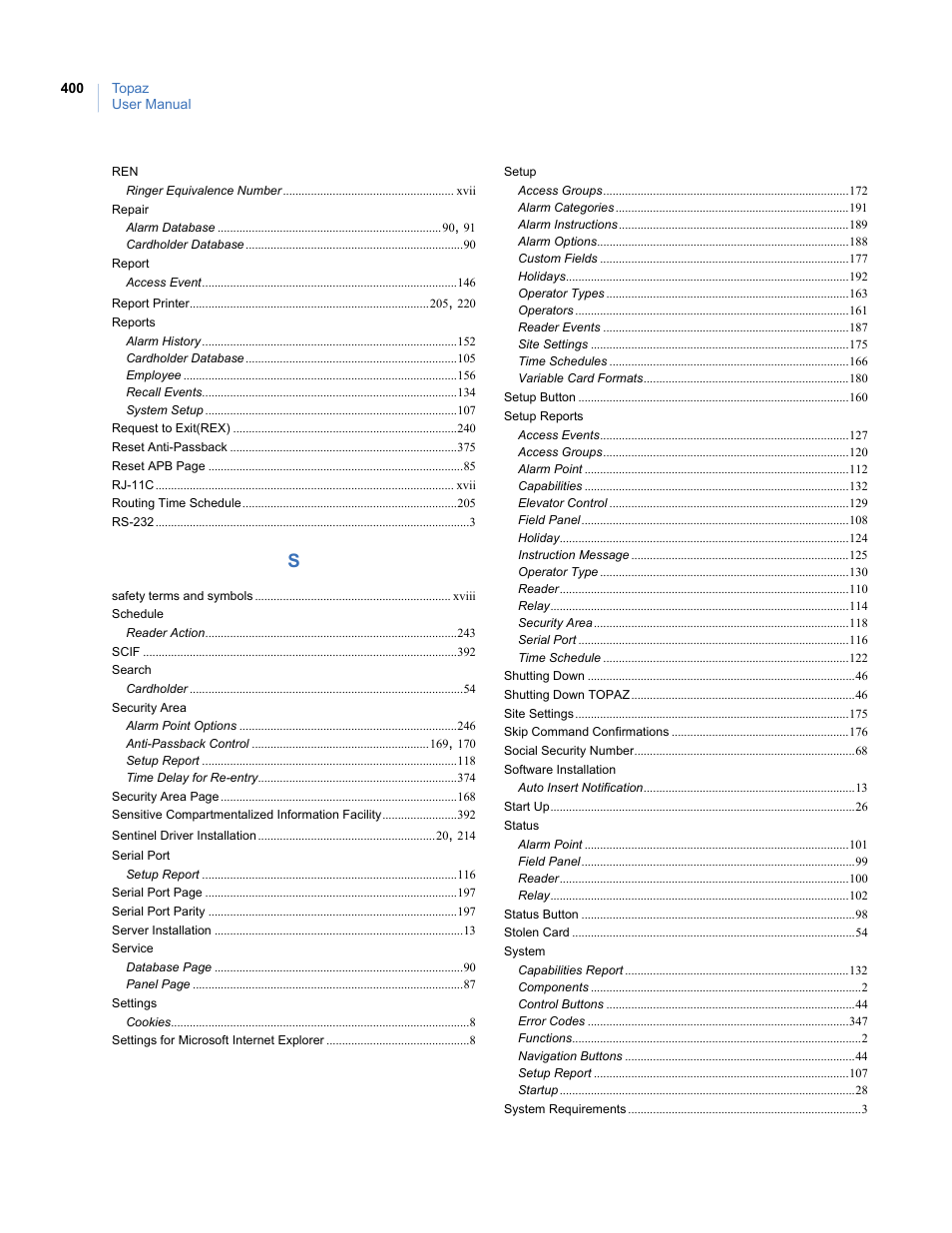 Interlogix Topaz User Manual User Manual | Page 418 / 420